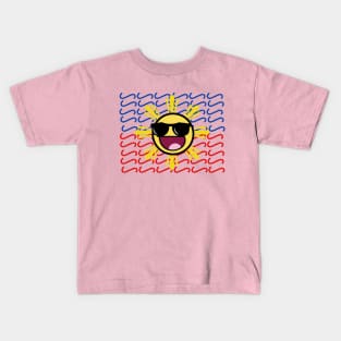 Laughing Emoji Sun / Baybayin word HA HA HA.... Kids T-Shirt